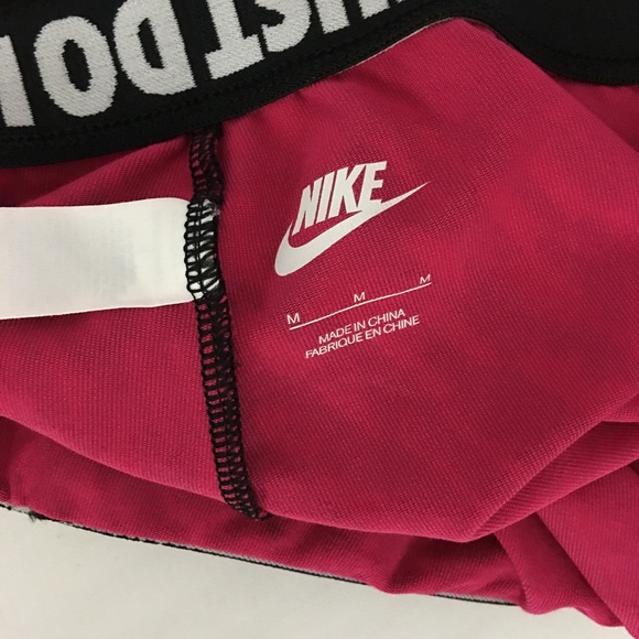 Nike Pink Black Logo Spell-Out Leggings Size M - Picture 4 of 6
